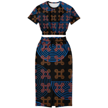 Load image into Gallery viewer, Womens CONTINUOUS PEACE Athletic Maxi Skirt + Crop Set