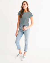 Load image into Gallery viewer, Coral & Teal Tribal Lines Women's Tee