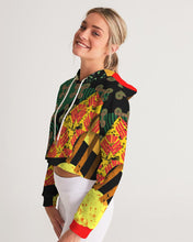 Load image into Gallery viewer, continuospeace1 heritage print Women's Cropped Hoodie