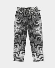 Load image into Gallery viewer, batik_white and black Women's Belted Tapered Pants