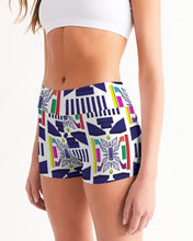 Load image into Gallery viewer, 3D Jeweled Flag Women's Mid-Rise Yoga Shorts