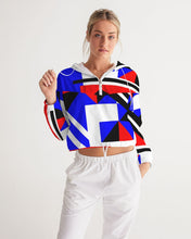 Load image into Gallery viewer, 80s Diamond half Women's Cropped Windbreaker