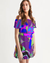 Load image into Gallery viewer, PURPLE-ATED FUNKARA Women's Off-Shoulder Dress
