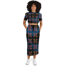 Load image into Gallery viewer, Womens CONTINUOUS PEACE Athletic Maxi Skirt + Crop Set