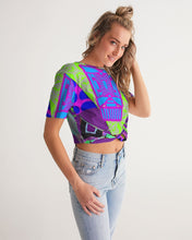 Load image into Gallery viewer, PURPLE-ATED FUNKARA Women's Twist-Front Cropped Tee