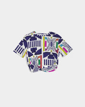 Load image into Gallery viewer, 3D Jeweled Flag Women's Twist-Front Cropped Tee