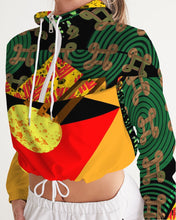Load image into Gallery viewer, continuospeace1 heritage print Women's Cropped Windbreaker