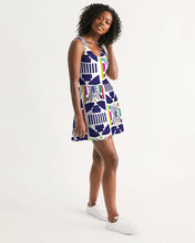 Load image into Gallery viewer, 3D Jeweled Flag Women's Scoop Neck Skater Dress