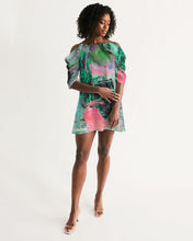 Load image into Gallery viewer, painters table 2 Women's Open Shoulder A-Line Dress