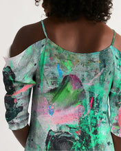 Load image into Gallery viewer, painters table 2 Women's Open Shoulder A-Line Dress