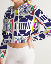 Load image into Gallery viewer, 3D Jeweled Flag Women's Cropped Hoodie