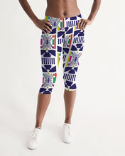 Load image into Gallery viewer, 3D Jeweled Flag Women's Mid-Rise Capri