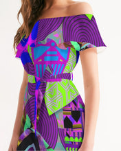 Load image into Gallery viewer, PURPLE-ATED FUNKARA Women's Off-Shoulder Dress