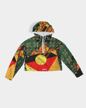 Load image into Gallery viewer, continuospeace1 heritage print Women's Cropped Windbreaker
