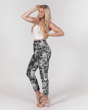Load image into Gallery viewer, batik_white and black Women's Belted Tapered Pants