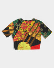 Load image into Gallery viewer, continuospeace1 heritage print Women's Twist-Front Cropped Tee