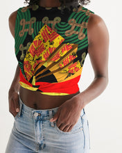 Load image into Gallery viewer, continuospeace1 heritage print Women's Twist-Front Tank