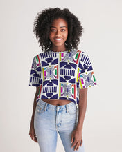 Load image into Gallery viewer, 3D Jeweled Flag Women's Lounge Cropped Tee