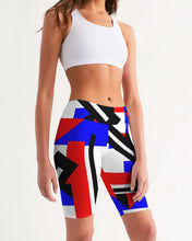 Load image into Gallery viewer, 80s Diamond half Women's Mid-Rise Bike Shorts