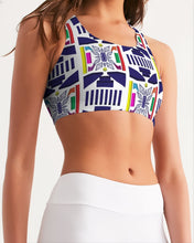 Load image into Gallery viewer, 3D Jeweled Flag Women's Seamless Sports Bra