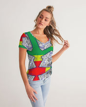 Load image into Gallery viewer, FUNKARA POLYGON CLOTH 1 Women's V-Neck Tee