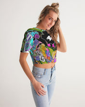 Load image into Gallery viewer, whole LOTTA flowers DOUBLE TAKE Women's Twist-Front Cropped Tee