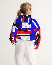 Load image into Gallery viewer, 80s Diamond half Women's Cropped Windbreaker