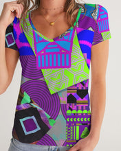Load image into Gallery viewer, PURPLE-ATED FUNKARA Women's V-Neck Tee