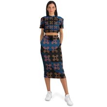 Load image into Gallery viewer, Womens CONTINUOUS PEACE Athletic Maxi Skirt + Crop Set