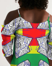 Load image into Gallery viewer, FUNKARA POLYGON CLOTH 1 Women's Open Shoulder A-Line Dress