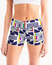 Load image into Gallery viewer, 3D Jeweled Flag Women's Mid-Rise Yoga Shorts