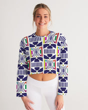 Load image into Gallery viewer, 3D Jeweled Flag Women's Cropped Sweatshirt