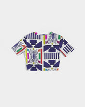 Load image into Gallery viewer, 3D Jeweled Flag Women's Twist-Front Cropped Tee