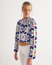 Load image into Gallery viewer, 3D Jeweled Flag Women's Cropped Sweatshirt