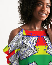 Load image into Gallery viewer, FUNKARA POLYGON CLOTH 1 Women's Open Shoulder A-Line Dress