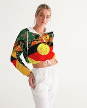 Load image into Gallery viewer, continuospeace1 heritage print Women's Cropped Windbreaker