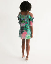 Load image into Gallery viewer, painters table 2 Women's Open Shoulder A-Line Dress