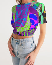 Load image into Gallery viewer, PURPLE-ATED FUNKARA Women's Twist-Front Cropped Tee