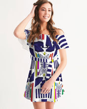 Load image into Gallery viewer, 3D Jeweled Flag Women's Off-Shoulder Dress