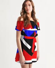 Load image into Gallery viewer, 80s Diamond half Women's Off-Shoulder Dress