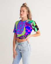 Load image into Gallery viewer, PURPLE-ATED FUNKARA Women's Twist-Front Cropped Tee