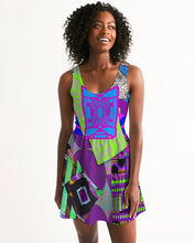 Load image into Gallery viewer, PURPLE-ATED FUNKARA Women's Scoop Neck Skater Dress