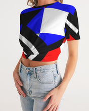 Load image into Gallery viewer, 80s Diamond half Women's Twist-Front Cropped Tee