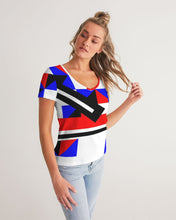 Load image into Gallery viewer, 80s Diamond half Women's V-Neck Tee