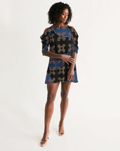 Load image into Gallery viewer, Continuous Peace Women's Open Shoulder A-Line Dress