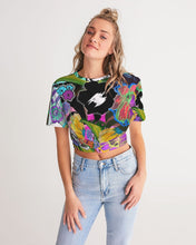 Load image into Gallery viewer, whole LOTTA flowers DOUBLE TAKE Women's Twist-Front Cropped Tee