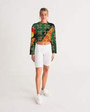 Load image into Gallery viewer, continuospeace1 heritage print Women's Cropped Sweatshirt