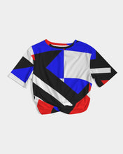 Load image into Gallery viewer, 80s Diamond half Women's Twist-Front Cropped Tee