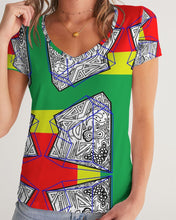 Load image into Gallery viewer, FUNKARA POLYGON CLOTH 1 Women's V-Neck Tee
