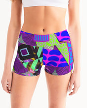 Load image into Gallery viewer, PURPLE-ATED FUNKARA Women's Mid-Rise Yoga Shorts